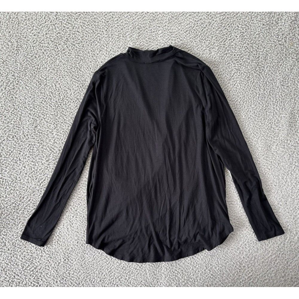 Aritzia Babaton Mehmet‎ T-Shirt Womens Small Drape Front Black Long Sleeve NEW - Picture 10 of 11